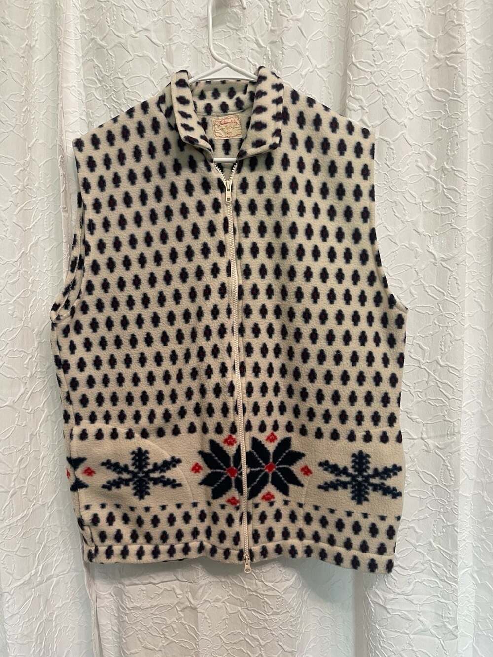 VTG Fashioned By Lani Fleece Vest Snowflake Fair Isle